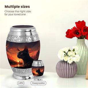 Cat Large Urn 10 Inch