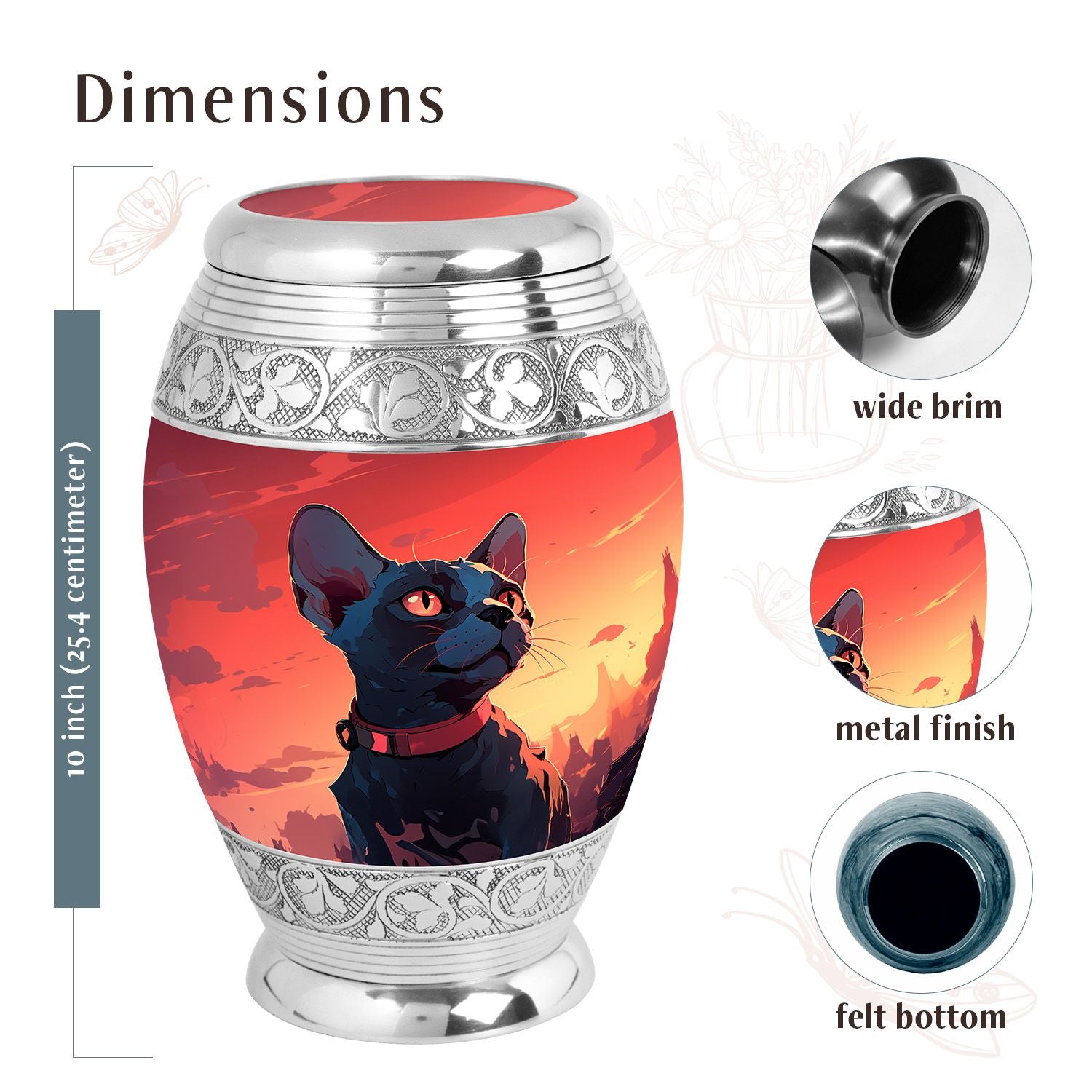 Cat Urn Medium 6 Inch
