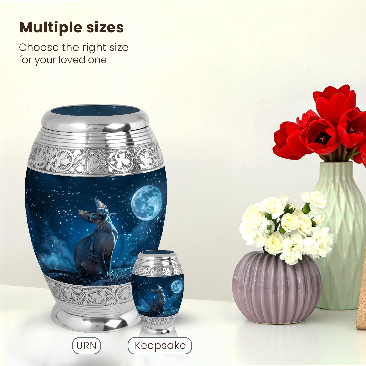 Cat Large Urn 10 Inch