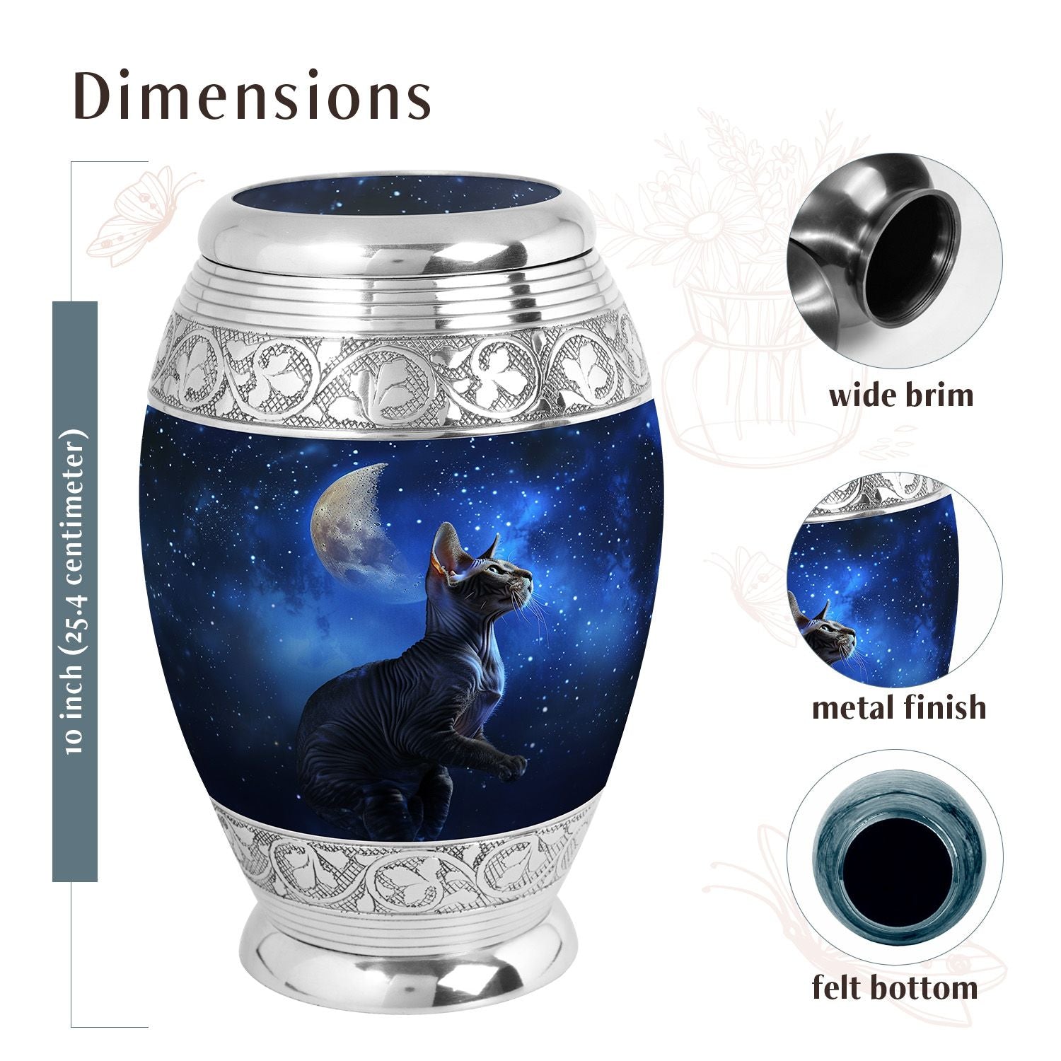 Cat Urn Medium 6 Inch