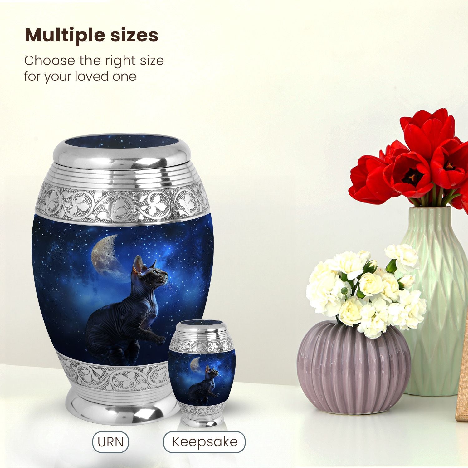 Cat Large Urn 10 Inch
