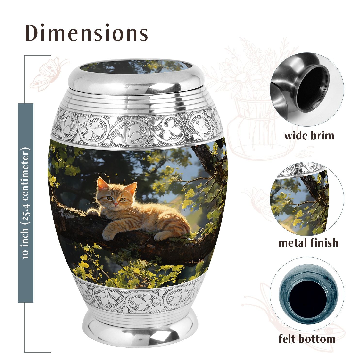 Cat Urn Medium 6 Inch