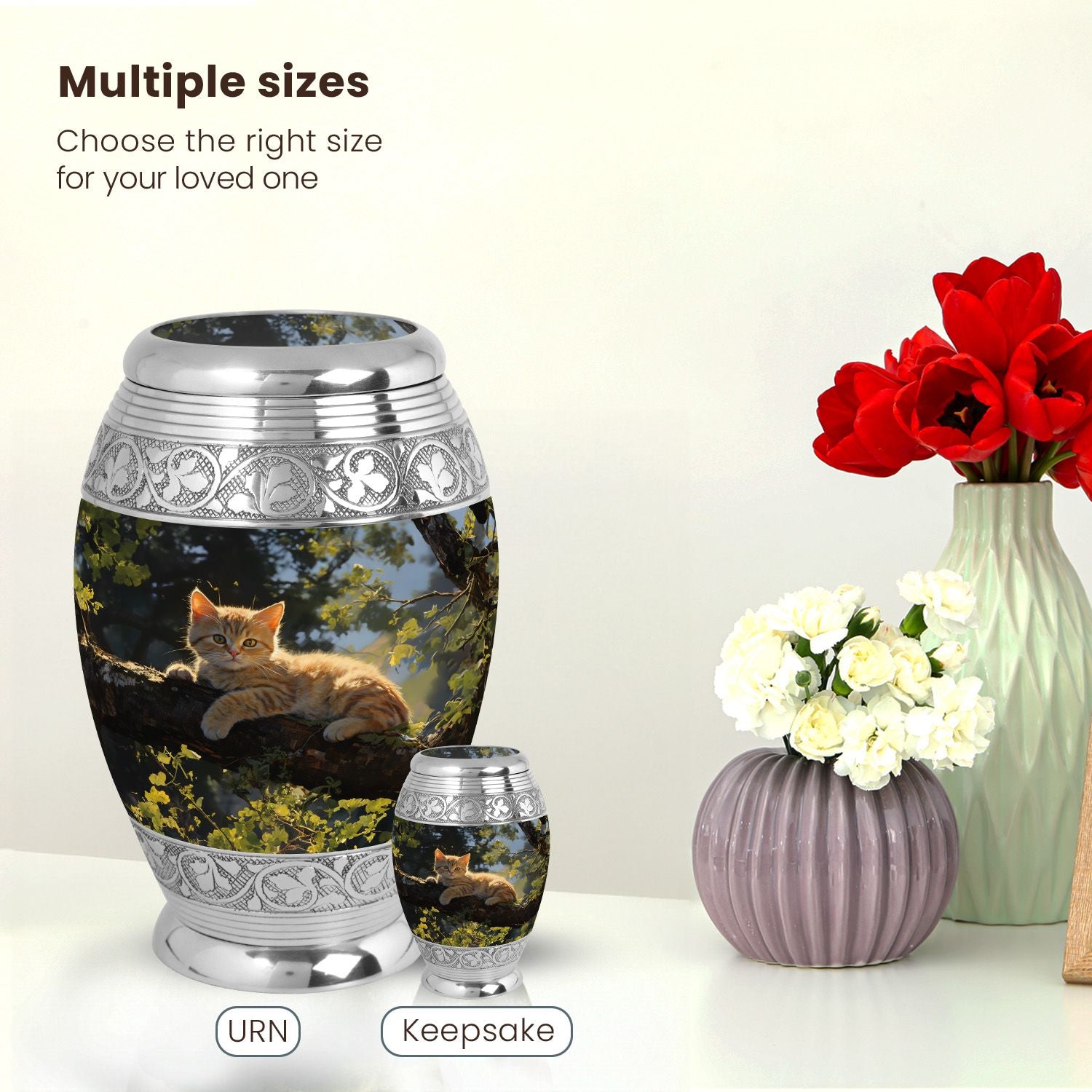 Cat Large Urn 10 Inch