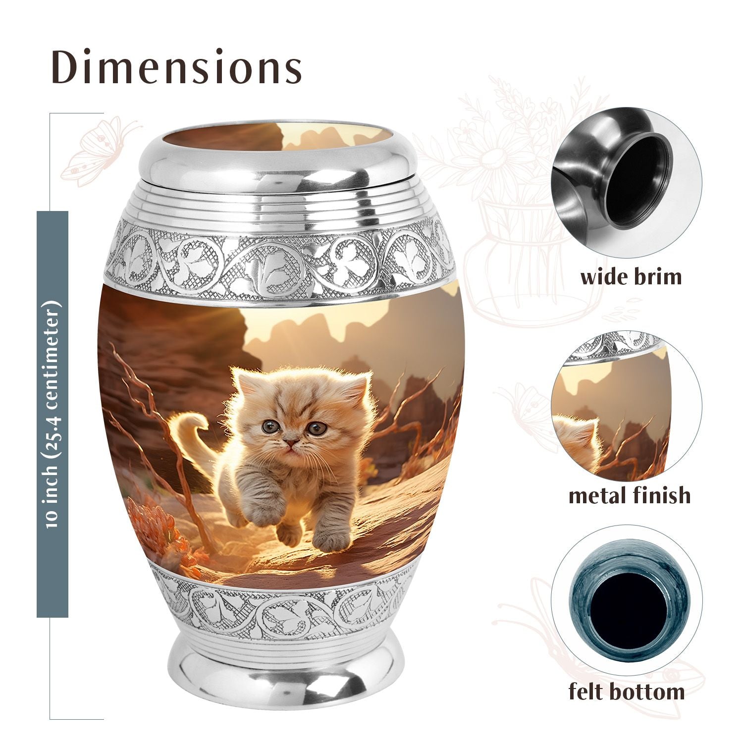 Cat Urn Medium 6 Inch