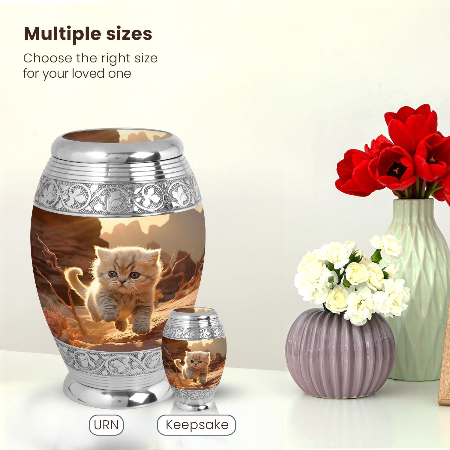 Cat Large Urn 10 Inch