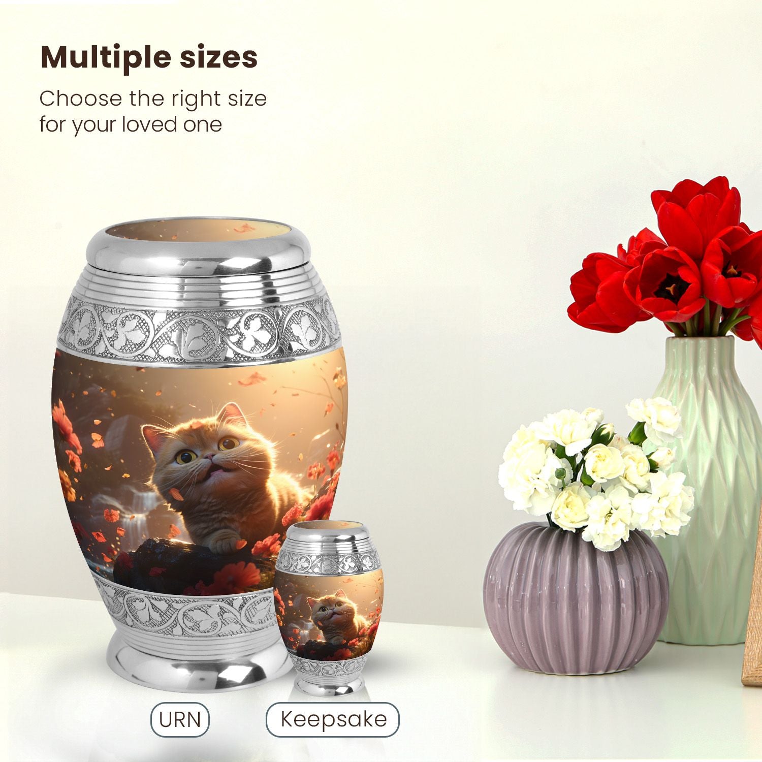 Cat Large Urn 10 Inch