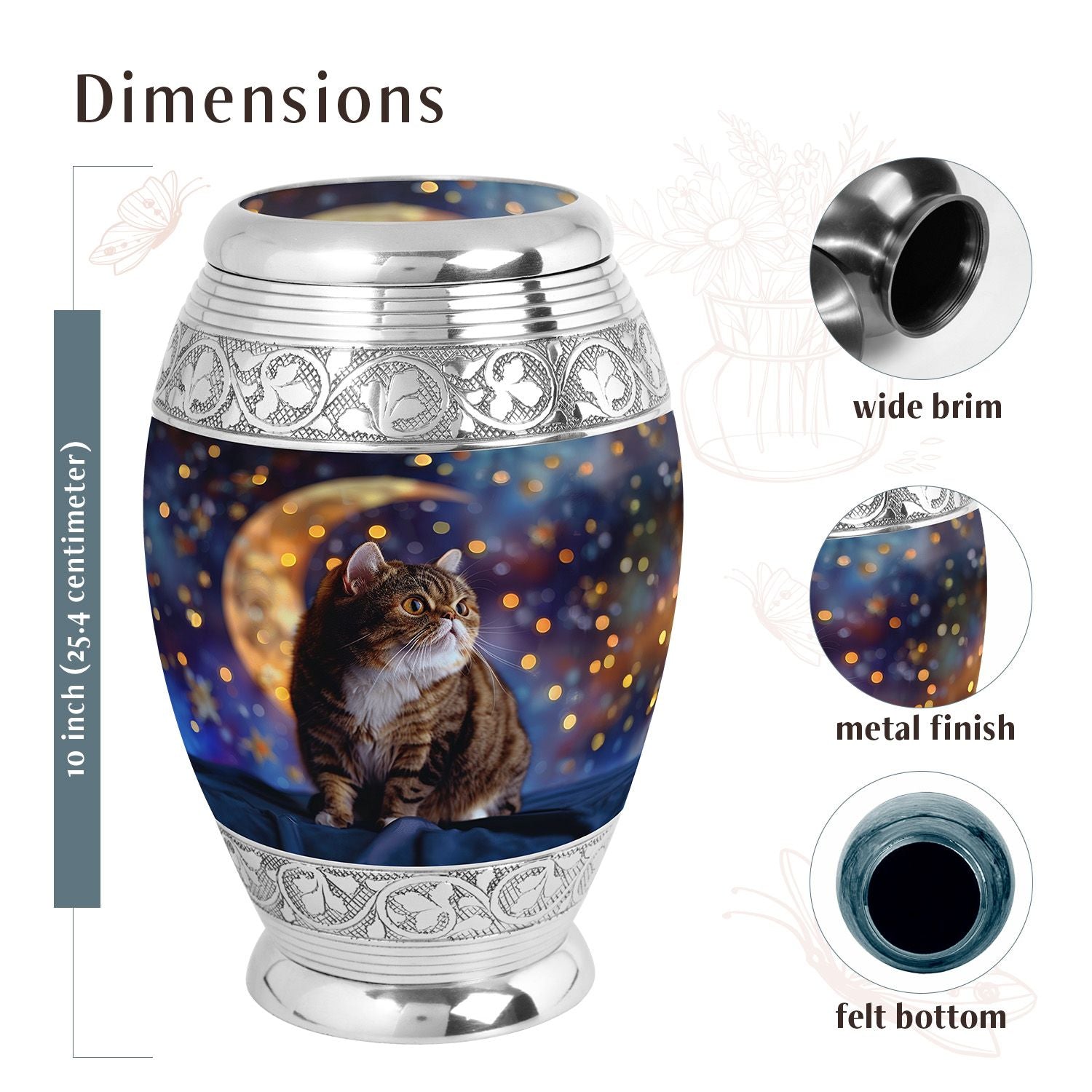 Cat Urn Medium 6 Inch