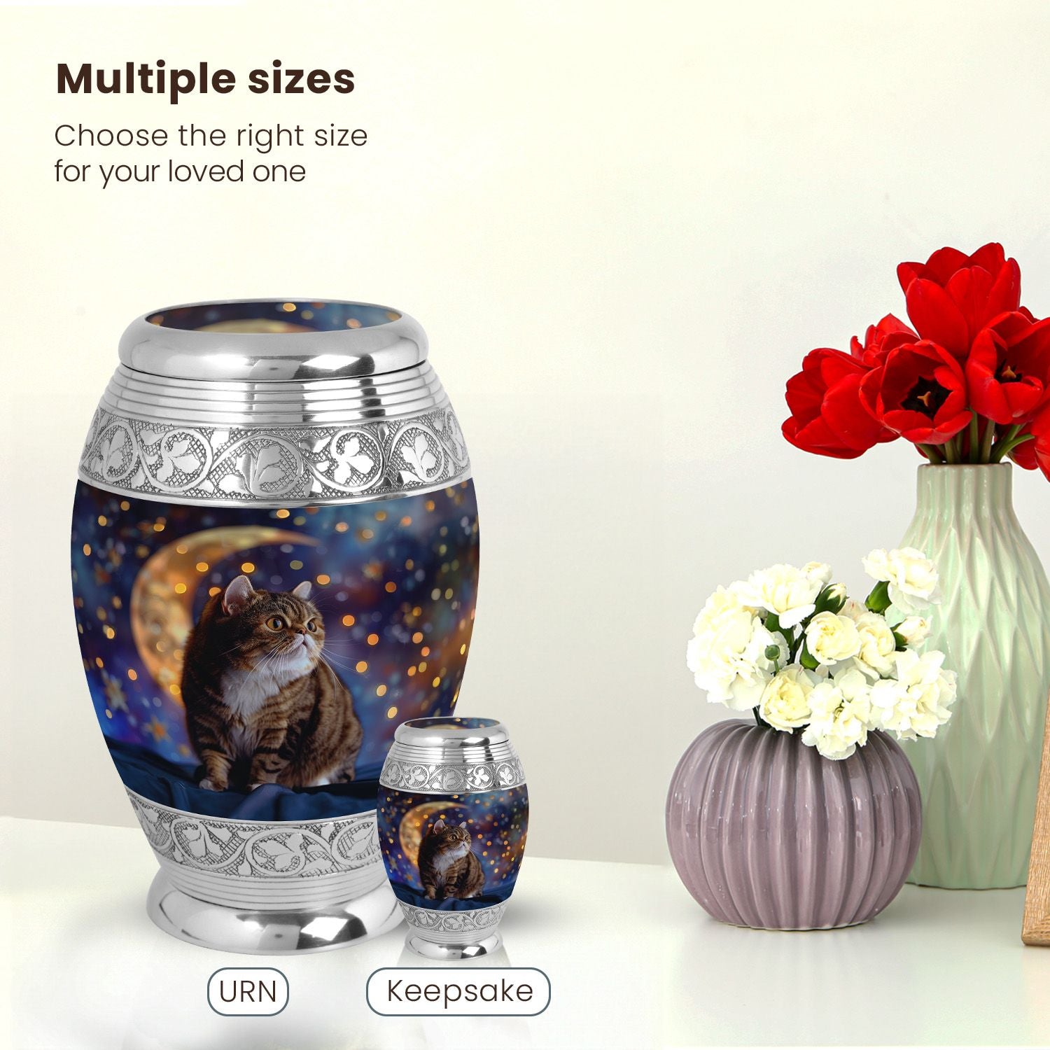 Cat Large Urn 10 Inch