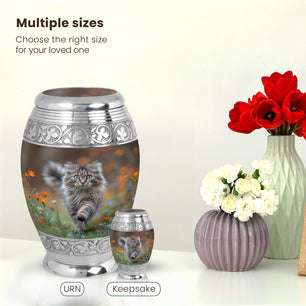 Cat Large Urn 10 Inch