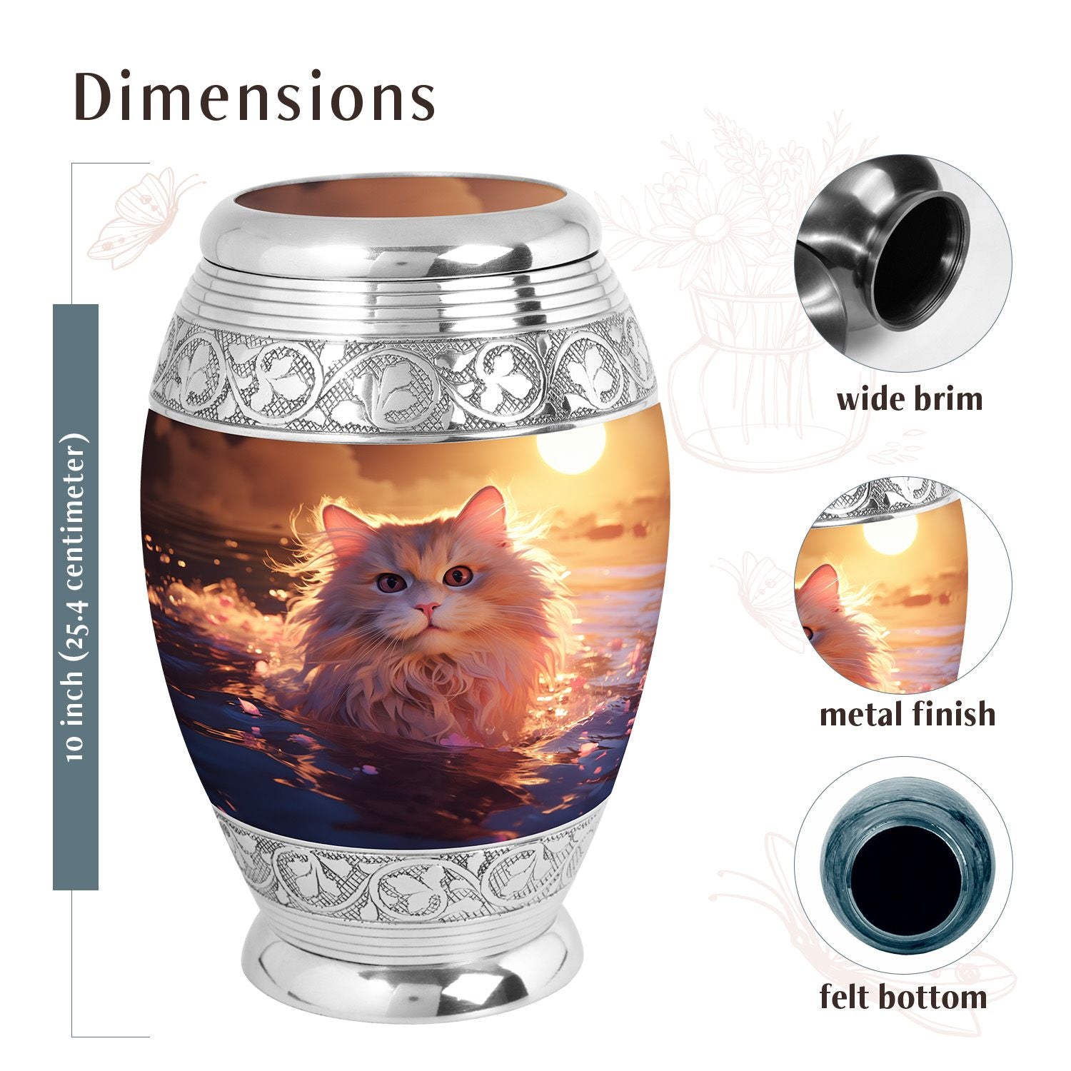 Cat Urn Medium 6 Inch