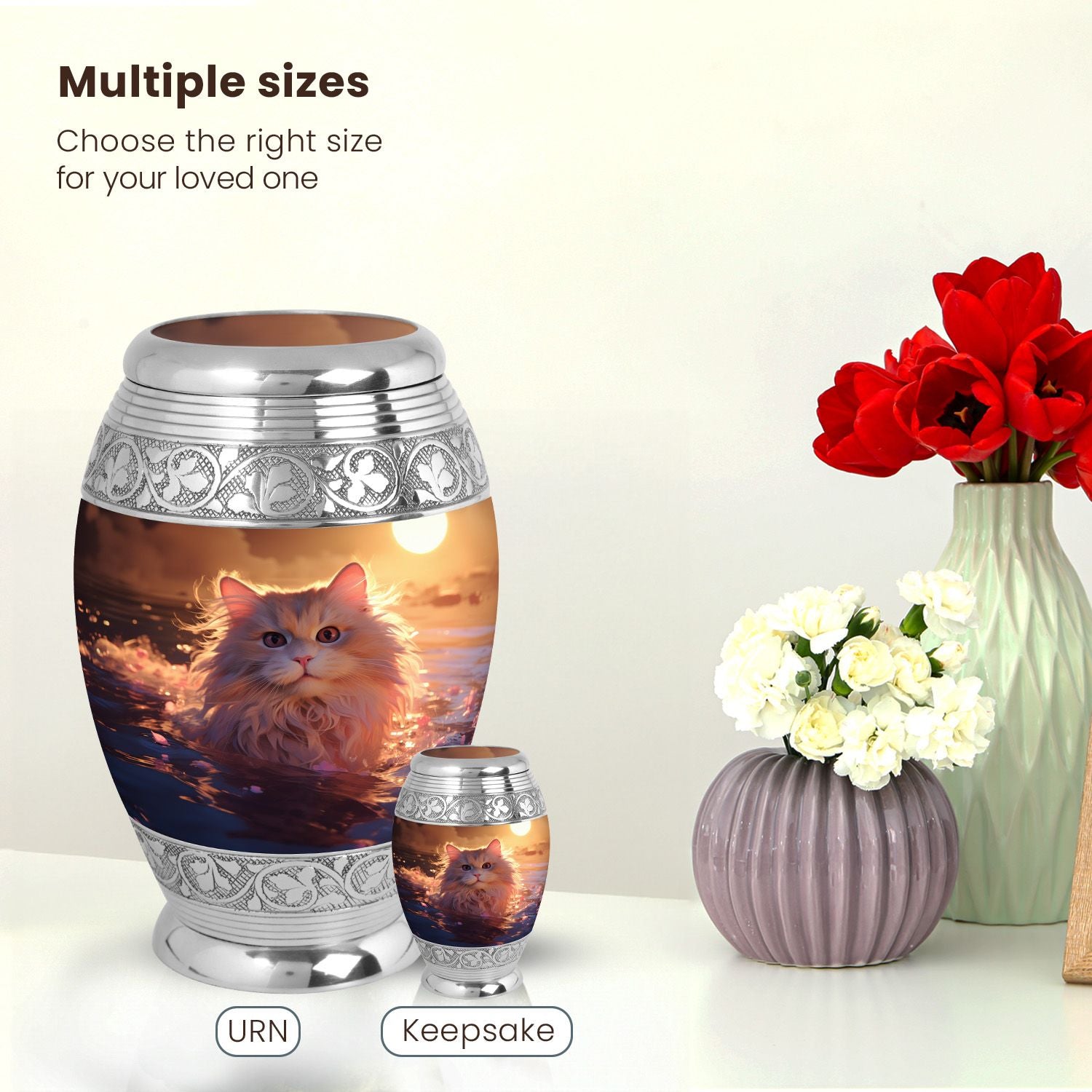 Cat Large Urn 10 Inch