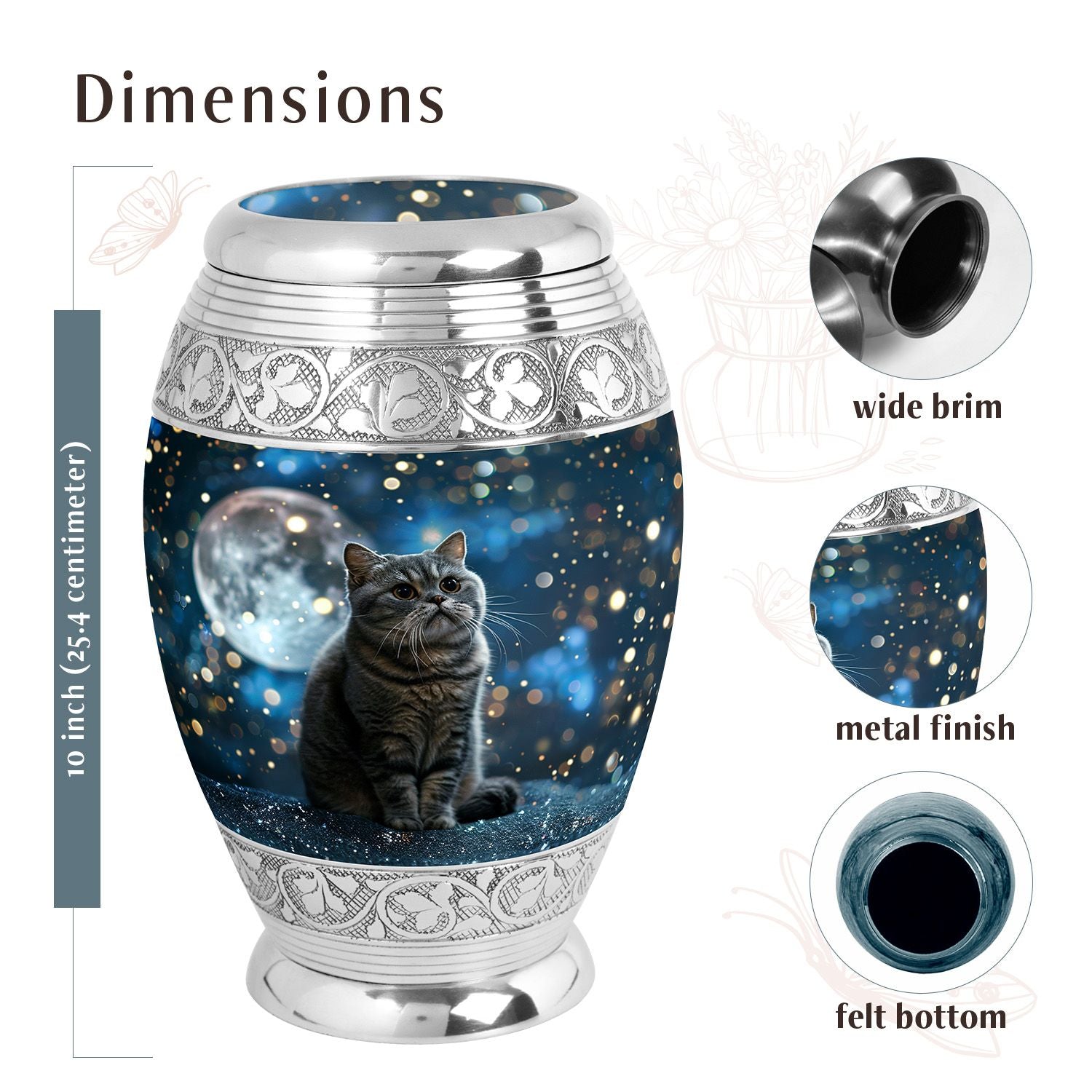 Cat Urn Medium 6 Inch