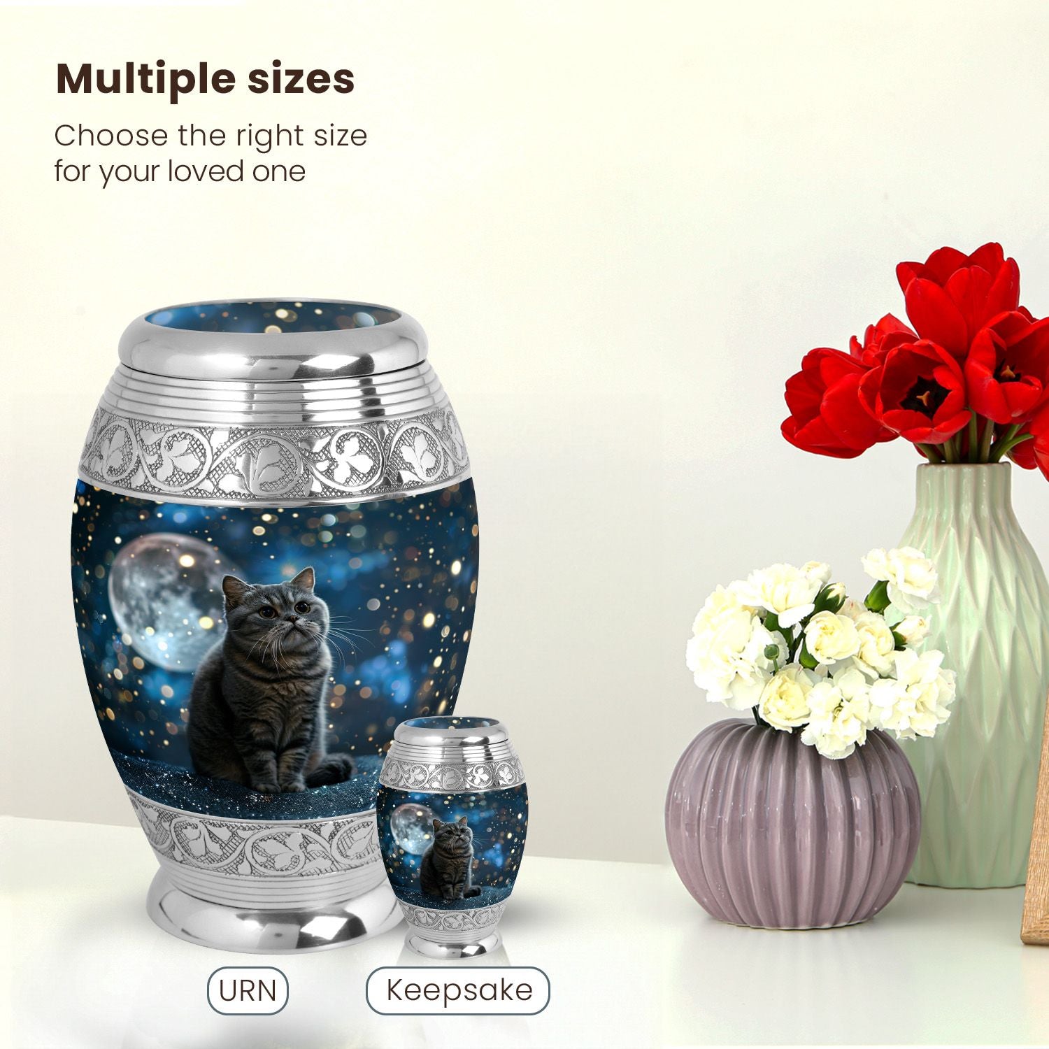 Cat Large Urn 10 Inch