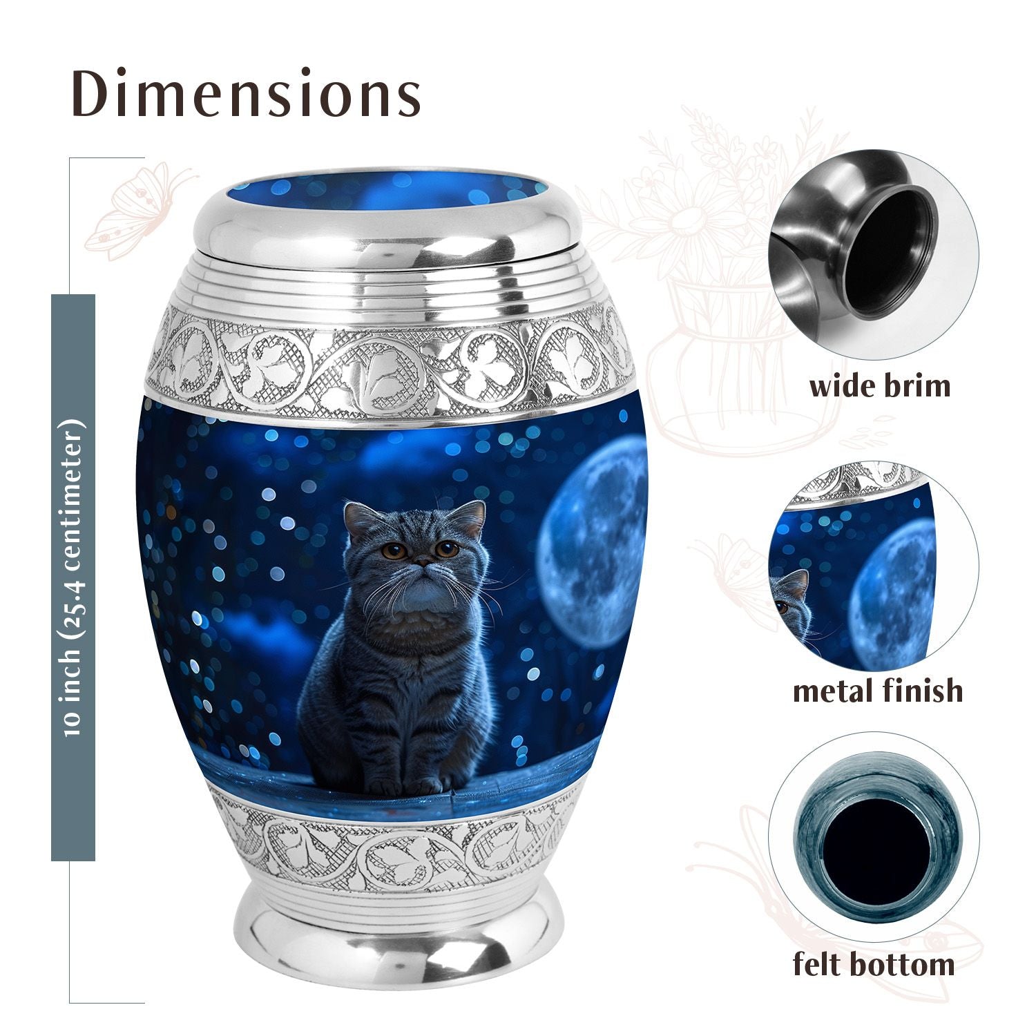 Cat Urn Medium 6 Inch