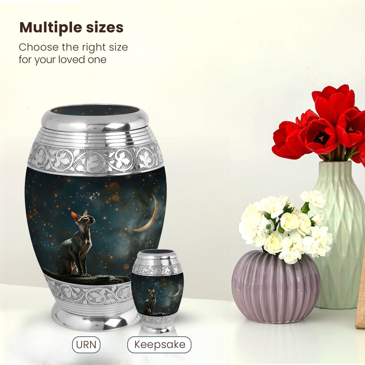 Cat Large Urn 10 Inch