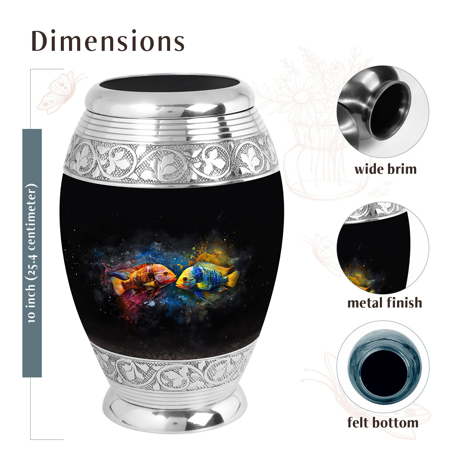 Fish Urn Medium 6 Inch