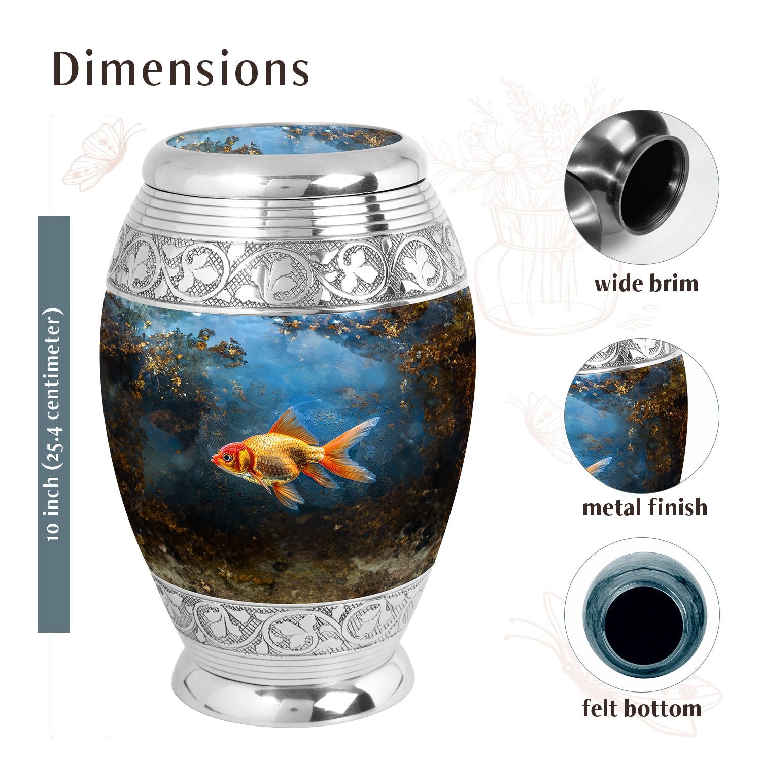 Fish Urn Medium 6 Inch