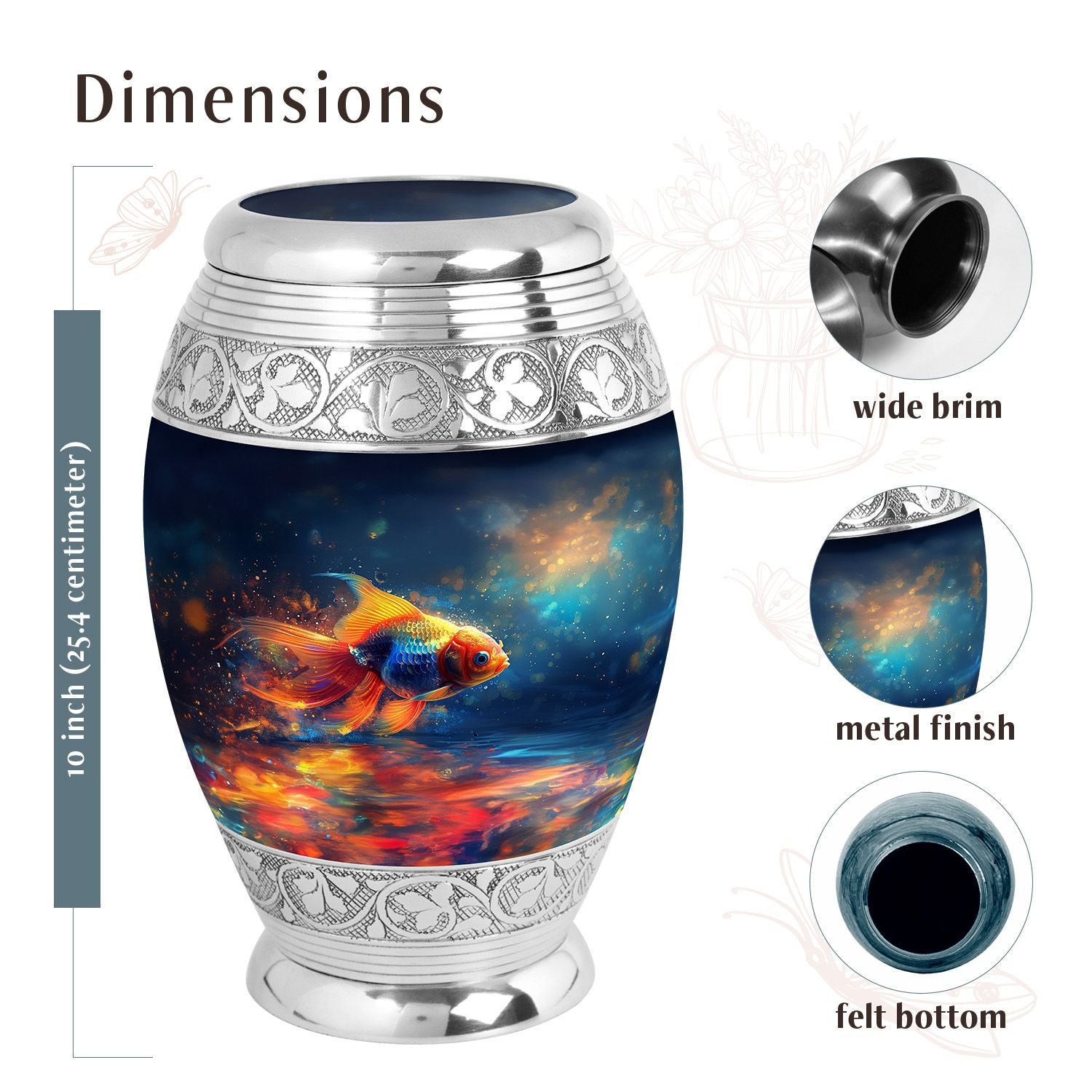 Fish Urn Medium 6 Inch