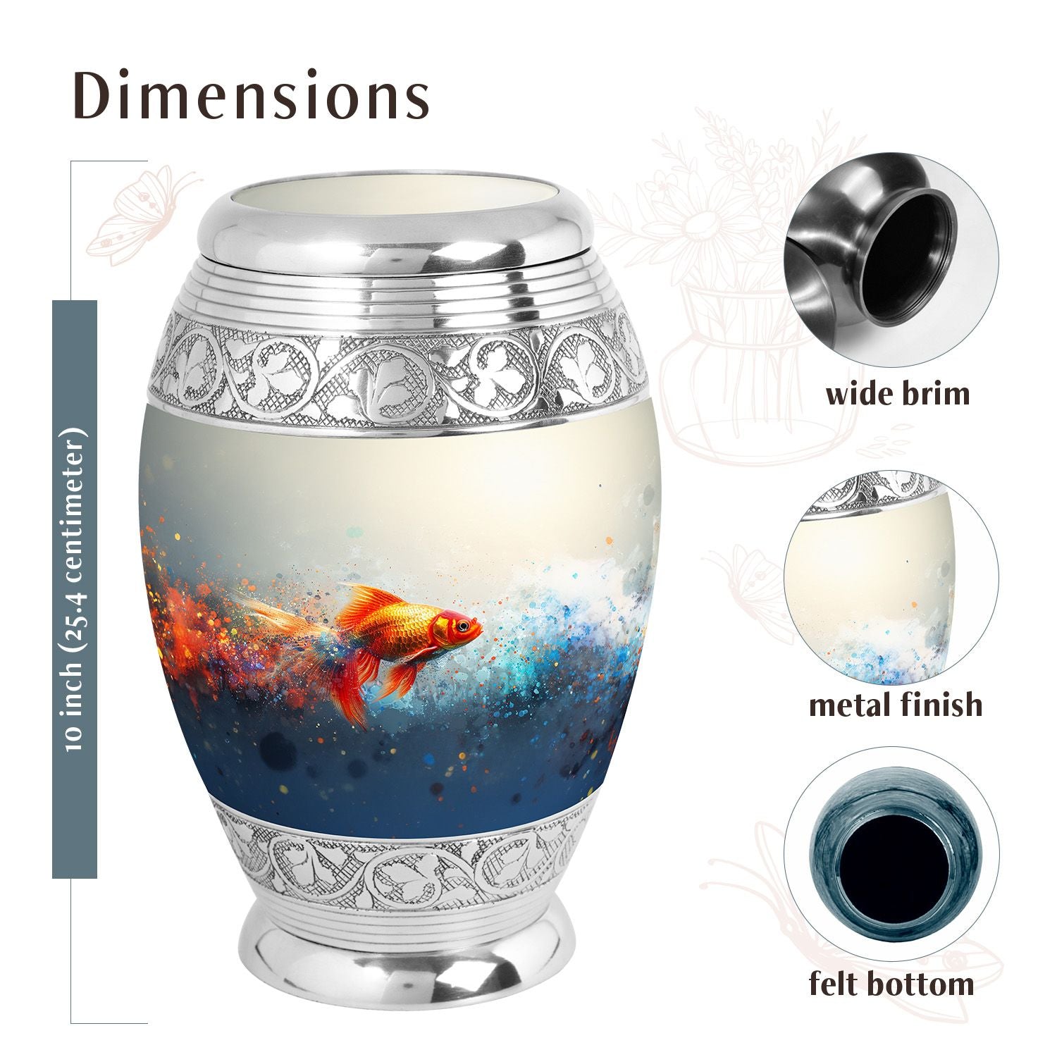 Fish Urn Medium 6 Inch