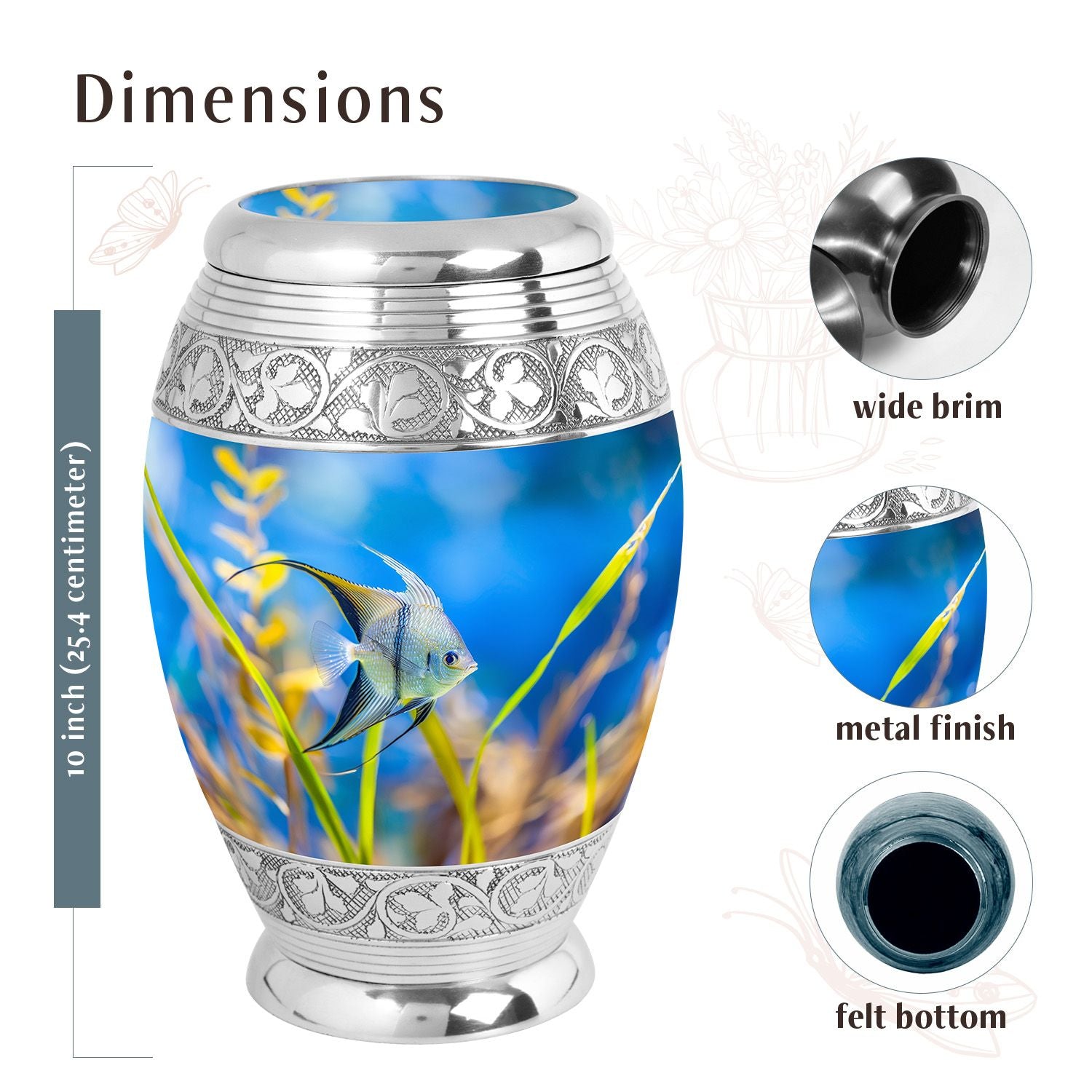Fish Urn Medium 6 Inch