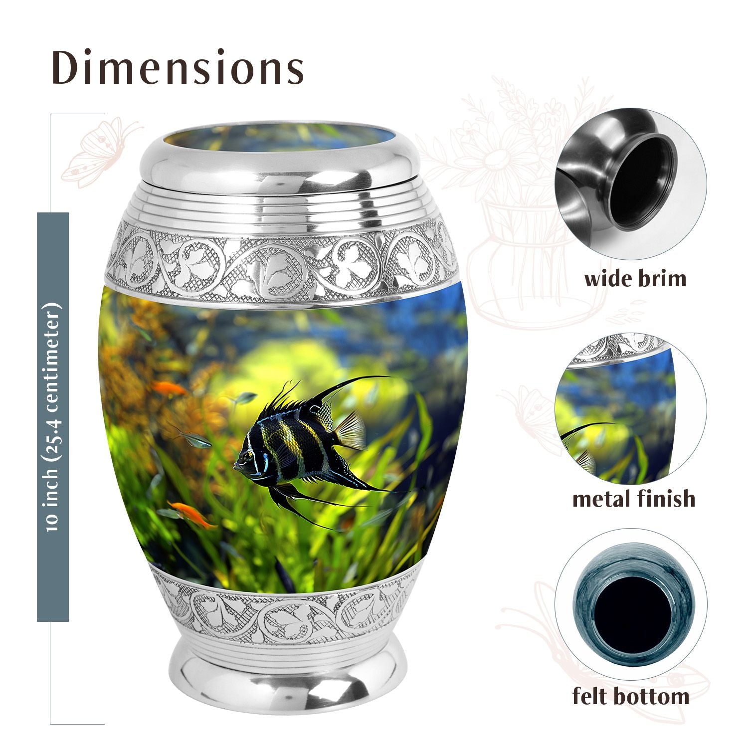 Fish Urn Medium 6 Inch